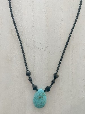 Emily Ray Sterling Silver Howlite And Black Aurora Bead Necklace