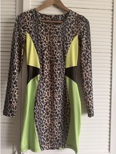 Animal Print Short Bodycon Dress Stretch size UK 8