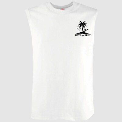 Mens Summer Surf Tank Top Print Hawaiian Have a Rest Casual Breathable Vest Tops