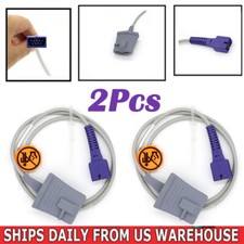 US 2Pcs Fit For 9pin Pulse Oximeter Probe Adult SpO2 Sensor Finger Soft-tip