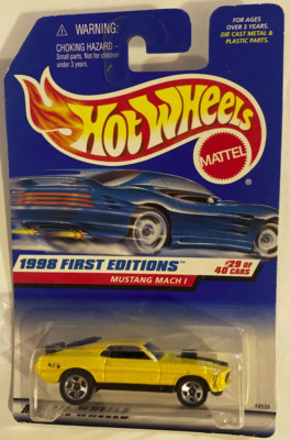 1998 Hot Wheels First Editions MUSTANG MACH 1 #29 Of 40 #670 Yellow