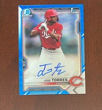 Jose Torres 2021 Bowman Draft 1st Bowman Auto Blue Wave /150 RC rookie #P3911