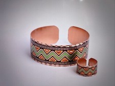 Colorful Copper Ring and Bracelet Set C01