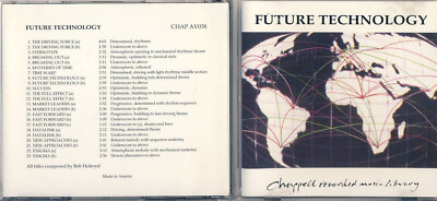 Chappell AV Series Music Library CD Future Technology CHAP AV038 Bob Holroyd