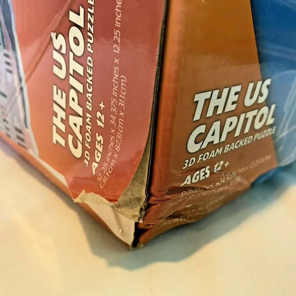 Rompecabezas con respaldo de espuma 3D Capitol EE. UU. 300 piezas 12+ nuevo en caja dañada MB Hasbro Foto 2 de 4