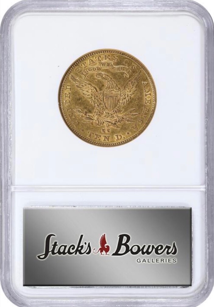 1890-CC $10 GOLD LIBERTY EAGLE NGC AU 50 VERY LOW MINTAGE ..ONLY