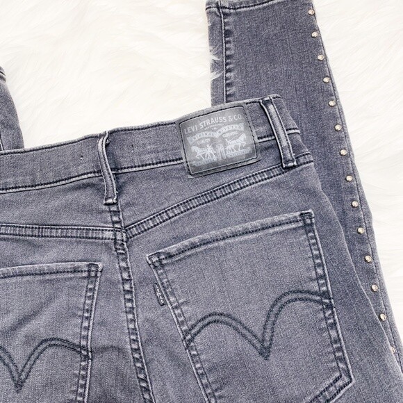 Levi’s Mile High Super Skinny Studded Washed Black size 28 EUC image 6