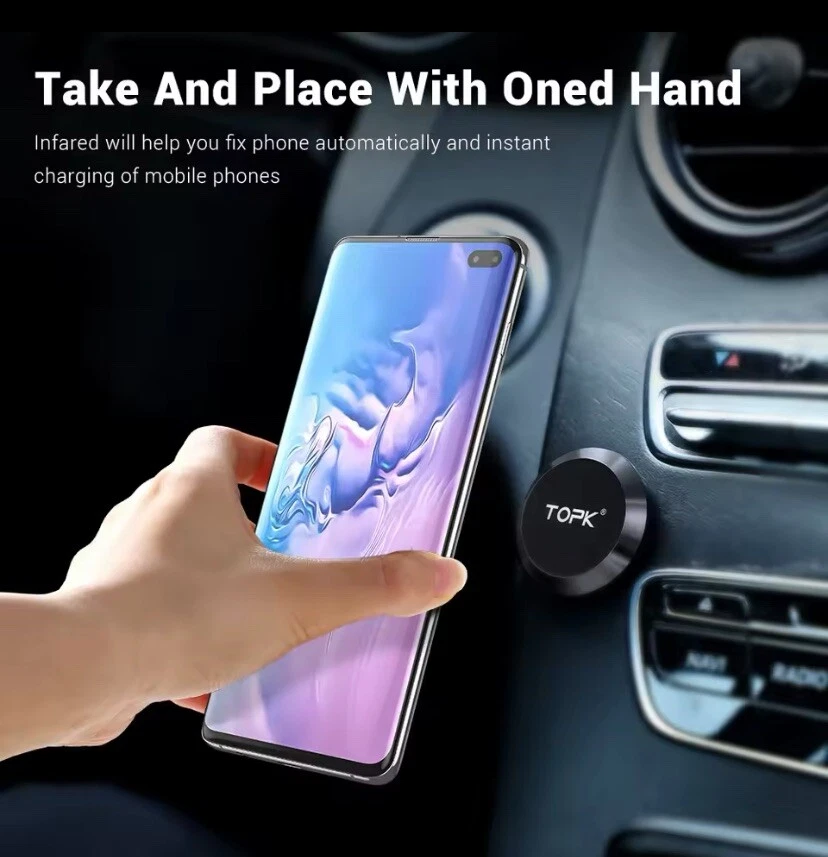 2x Car Magnetic Strong Mobile Phone Holder Dashboard Mount Strong Magnet Black - Image 4 of 4