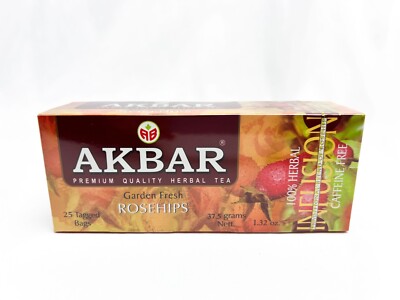 Akbar Garden Fresh Rosehips Herbal Tea, 25 Tea Bags - FREE SHIPPING