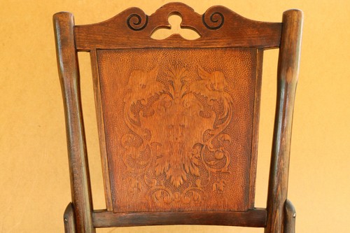 Vintage Stool Bentwood Mundus Chair Art Nouveau Stool Embossed 1900's with Tag - Picture 5 of 10