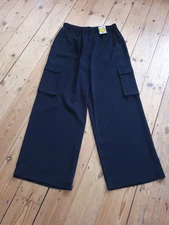 BNWT TU Black CARGO Utility Combat Wide Legged Trousers Size 12