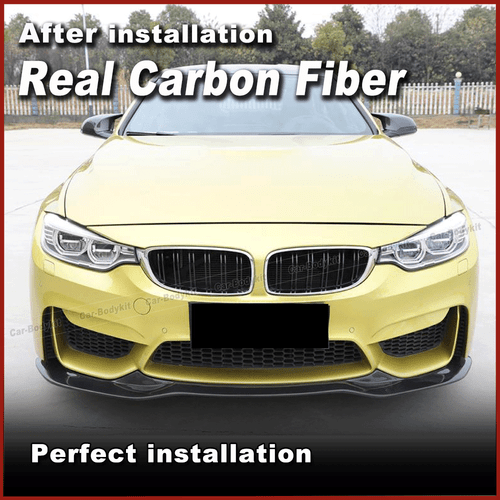 Carbon Frontlippe Front Spoiler Lippe Passt für BMW M4 F82 F83 F80 M3 2014-2019 - Picture 2 of 11