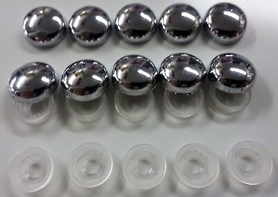 1/2" chrome snap caps screw covers for trim detail 10 pieces with base