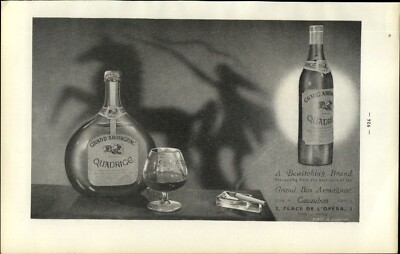 1947 Mini Poster French Wine AD Grand Armagnac Quadrige Haut MAP
