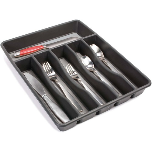 Rubbermaid Silverware Organizer, Large, Grey Adjustable cutlery tray in grey - Picture 2 of 7