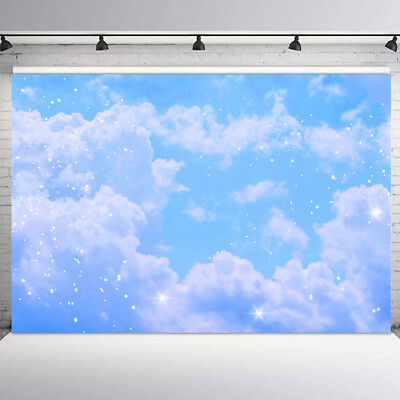 10x8ft Modern Fantasy Blue Sky Blank Cloud Photo Background Studio Props