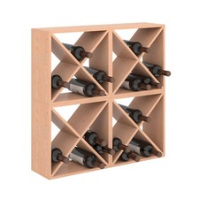 JAXPETY 96 Bottles Wine Rack Stackable Countertop Wine Holder  w/Wine Bottle Tag