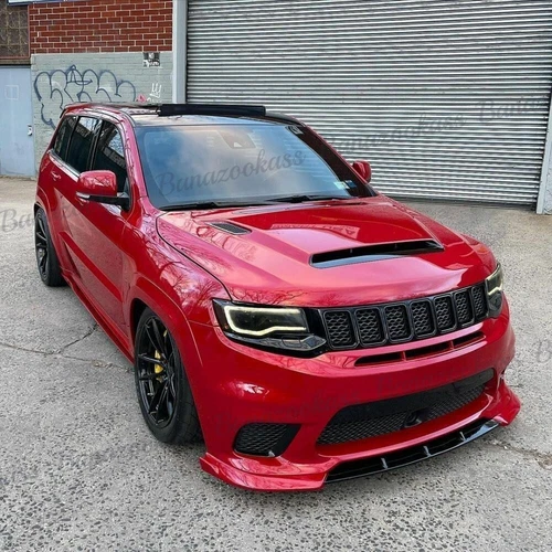Front Bumper Splitter Lip Kit for Jeep Grand Cherokee SRT8 TRACKHAWK 2017-21 - Picture 4 of 6