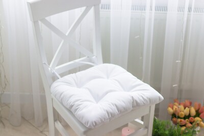 Pillow White Chair Cushions With Ties White Seat Cushion U-shape