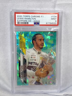 LEWIS HAMILTON 2020 TOPPS CHROME SAPPHIRE FORMULA 1 F1 #134 AQUA