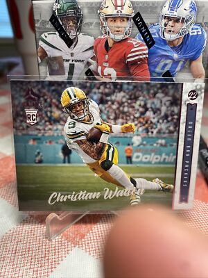 Christian Watson 2022 Panini Chronicles Luminance Pink Rookie RC #222