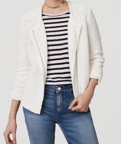 Long Sleeve Maze Knit Moto Jacket Size 