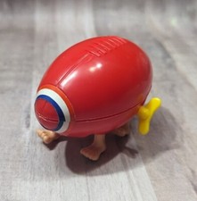 Vintage Wind Up Walking Red Football Toy - Tested Works