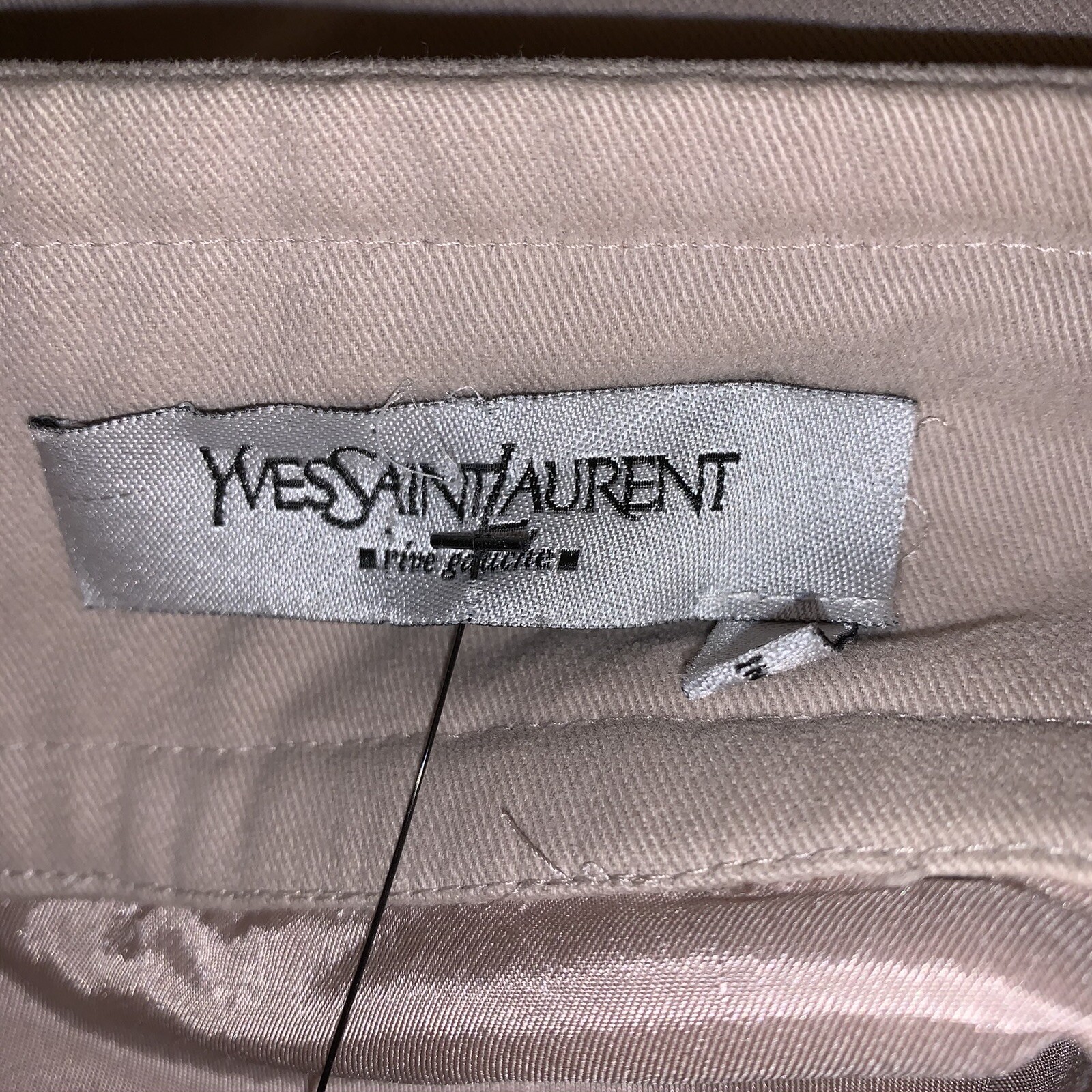 GONNA VINTAGE originale SAINT LAURENT taglia 40 rosa pallido cotone con volant circa 2003