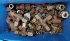 40x Wasserleitung Fitting T-Stück Doppelnippel Rohrbogen Überwurfmutter Stahl