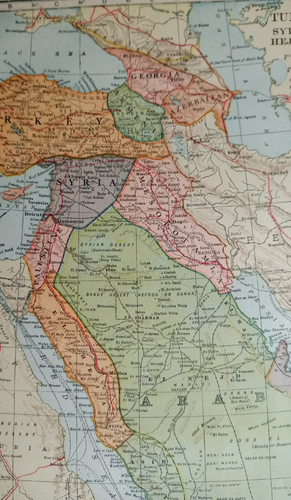 Antique 1924 Atlas Map Turkey, Palestine, Syria, Hejaz, Arabia, N. South America - Picture 8 of 24
