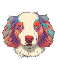 3” Australian Shepherd Dog Sticker Pet Adopt Breed Cool Rainbow Fur Baby Love
