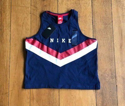 red and white nike crop top