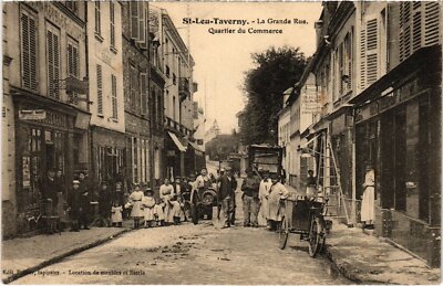 Old postcard St-Leu-Taverny Grande Rue Quartier du Commerce (1391625)