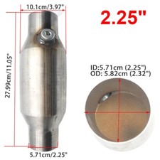 Universal 2.25 Sport Cat Catalytic Converter High Flow 400 Cell Stainless Steel