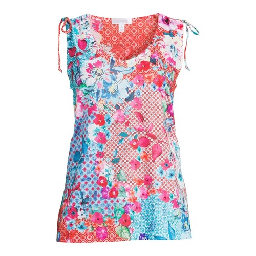 Top sin mangas multicolor para mujer Concepts sublimación al hombro con diamantes de imitación - Imagen 12 de 21