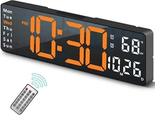 Digital Wall Clock for Living Room Decor, Desk Alarm Clock for Bedroom, Large...