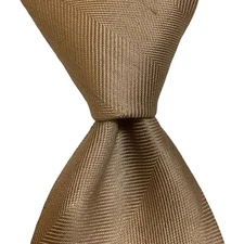 ALTEA MILANO Men's Silk/Linen Necktie ITALY Designer SOLID STRIPED Tan EUC