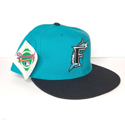 #ad Vintage 90s Florida Marlins Hat New Era Diamond Pro Model 7 3 4 Wool USA $52.48