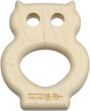 Owl Shaped Maple Teether - Made in USA brown