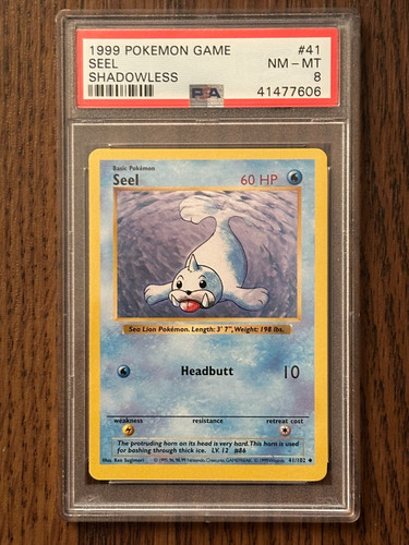 1999 Pokemon Game SHADOWLESS SEEL NON HOLO Card # 41 PSA 8 PSA 41477606