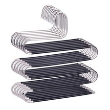 Hangers Space Save Non-Slip 6 Pack S-Shape Clothes Hangers Stainless Steel Cl...