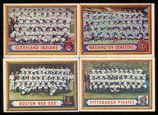 LOT 9X 1957 Topps Team Card - PIRATES, RED SOX, INDIANS + - no creases