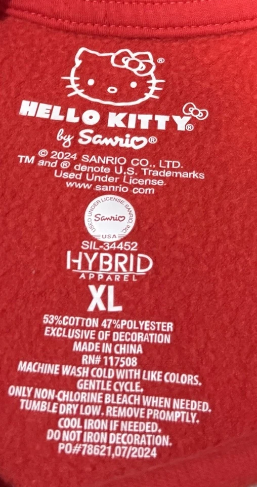 Sudadera Hello Kitty Navidad Mujer’s XL Roja Sanrio Felices y Brillantes Fiestas Foto 2 de 4