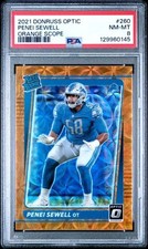 2021 Donruss Optic Penei Sewell Orange Scope #260 RC /79 - PSA 8