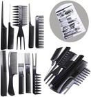 10 piece Hair Styling Comb Set Professional Black Hairdressing Brush Barbers