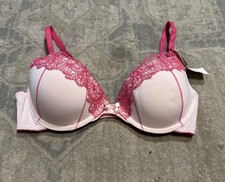Ambrielle Demi Bra 36B Push Up Pink Underwire New
