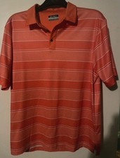 Ben Hogan Performance red and white striped golf polo shirt in size Large Used