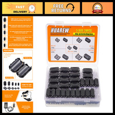 28 Pcs Black Clip-on Ferrite Ring Core RFI EMI Noise Suppressor for Cables 3.5-1