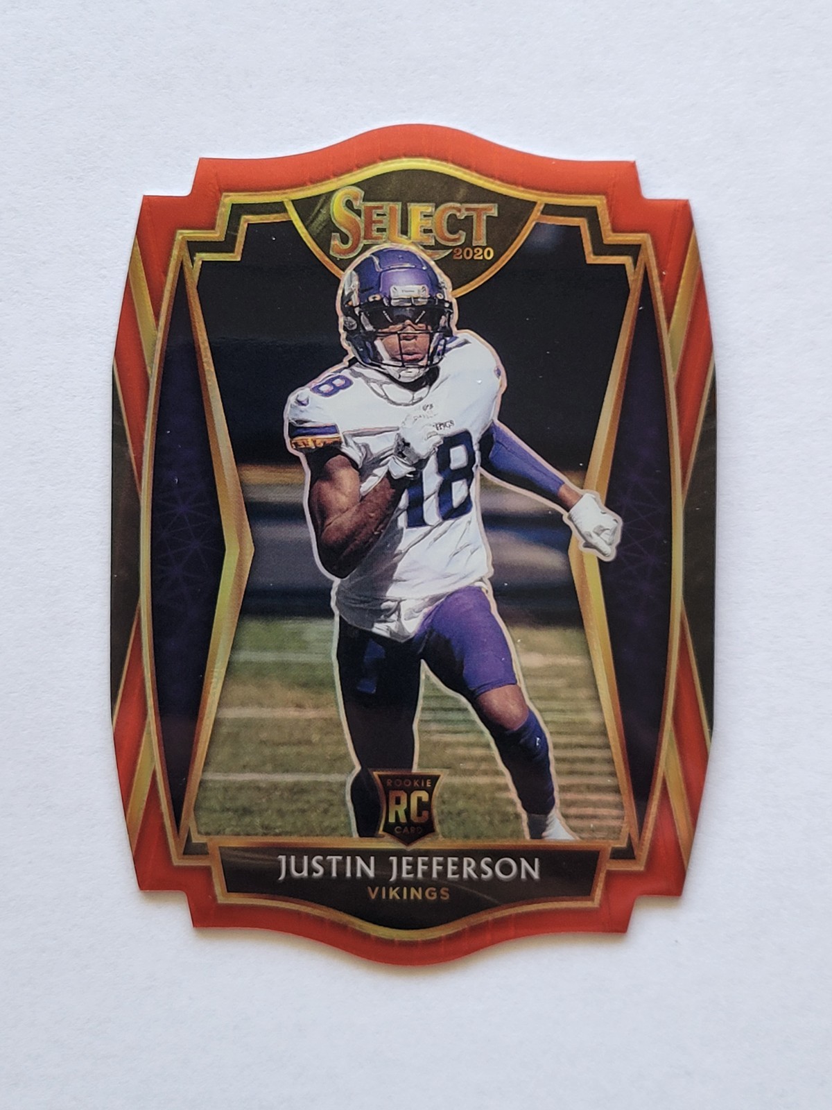 2020 Panini Select Premier Justin Jefferson #61 Red Prizm Die-Cut Rookie RC