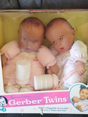 GERBER Baby Dolls Plastic Head Soft Body Twins IN ORIGINAL BOX